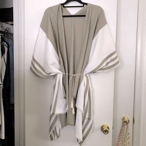 Cream and Sage Wrap Cardigan